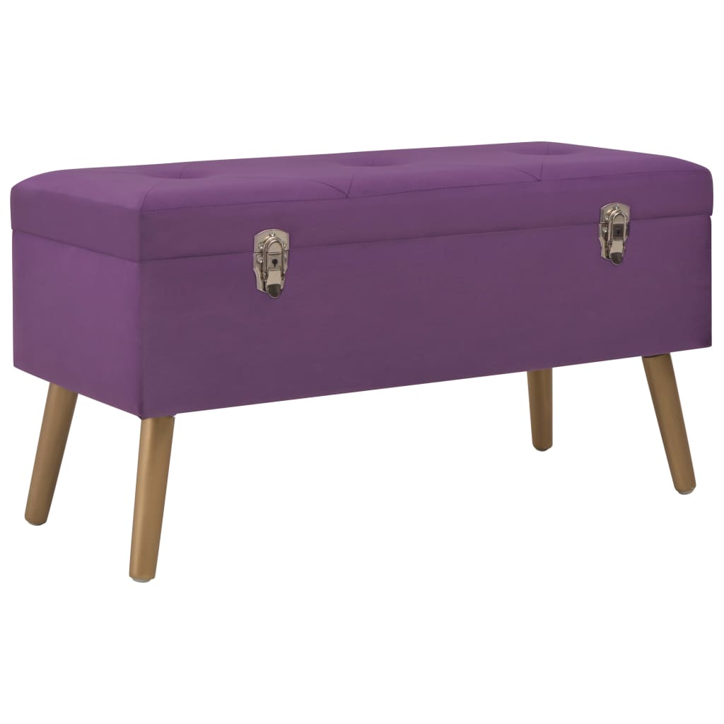 vidaXL Bancă cu un compartiment de depozitare, violet, 80 cm, catifea vidaXL Bancă cu un compartiment de depozitare, violet, 80 cm, catifea