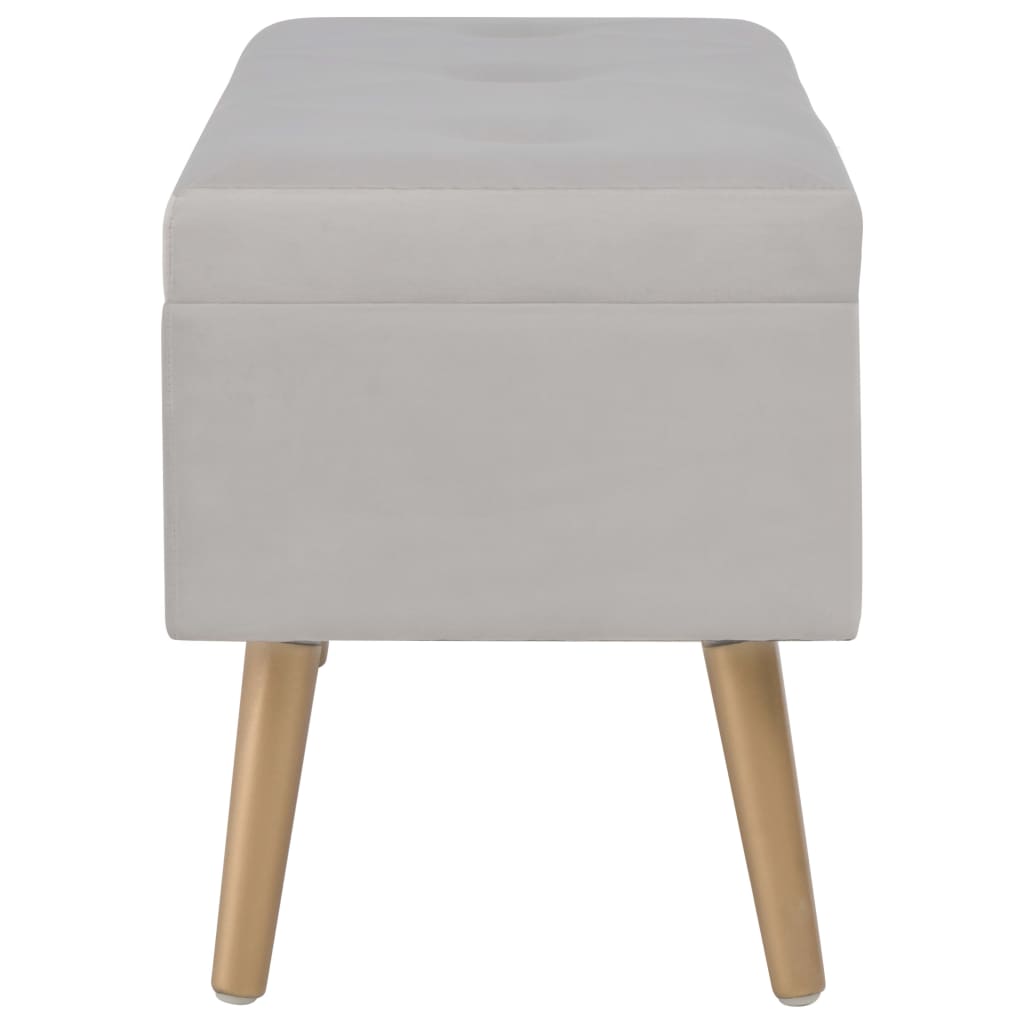 vidaXL Bancă cu un compartiment de depozitare, gri, 80 cm, catifea vidaXL Bancă cu un compartiment de depozitare, gri, 80 cm, catifea