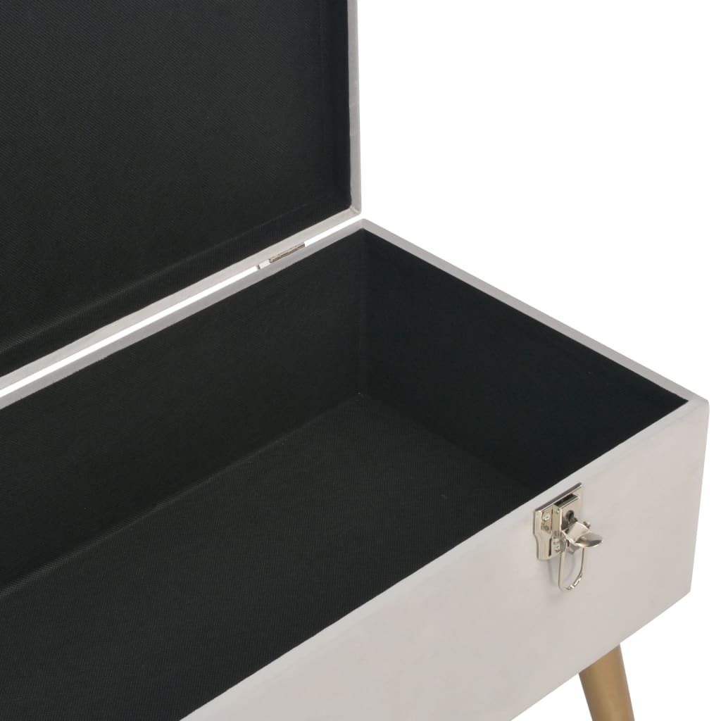 vidaXL Bancă cu un compartiment de depozitare, gri, 80 cm, catifea vidaXL Bancă cu un compartiment de depozitare, gri, 80 cm, catifea