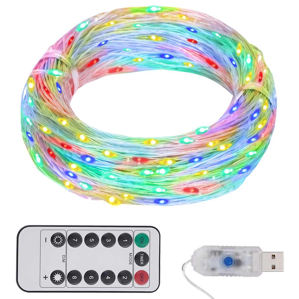 vidaXL Instalație cu 150 LED-uri, multicolor, 15 m vidaXL Instalație cu 150 LED-uri, multicolor, 15 m