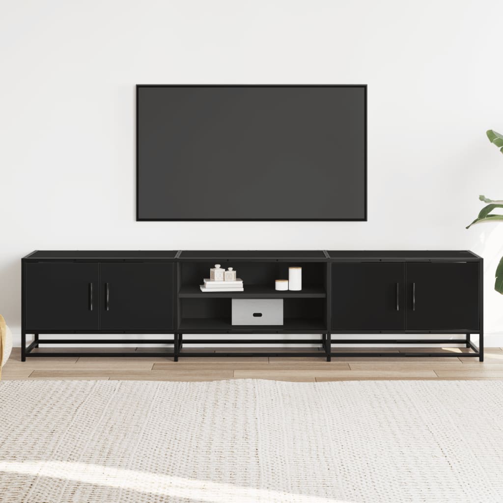 vidaXL Comodă TV, negru, 180x35x41 cm, lemn prelucrat