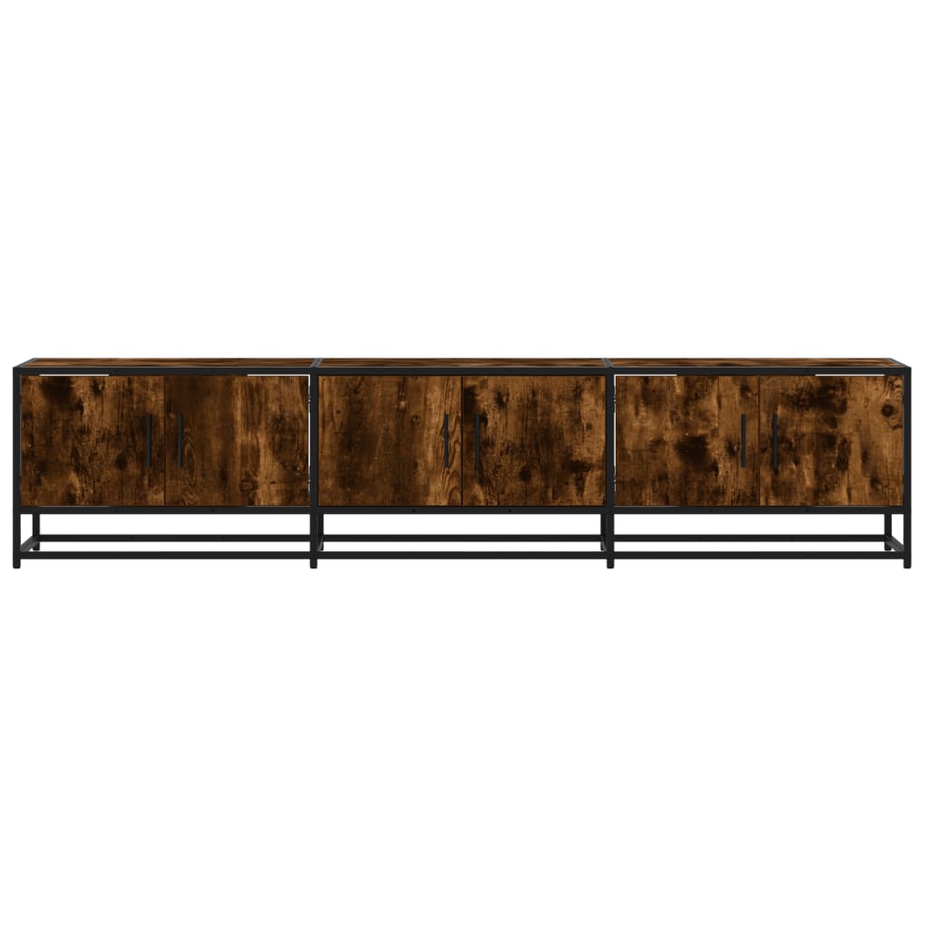 vidaXL Comodă TV, stejar fumuriu, 180x35x41 cm, lemn prelucrat