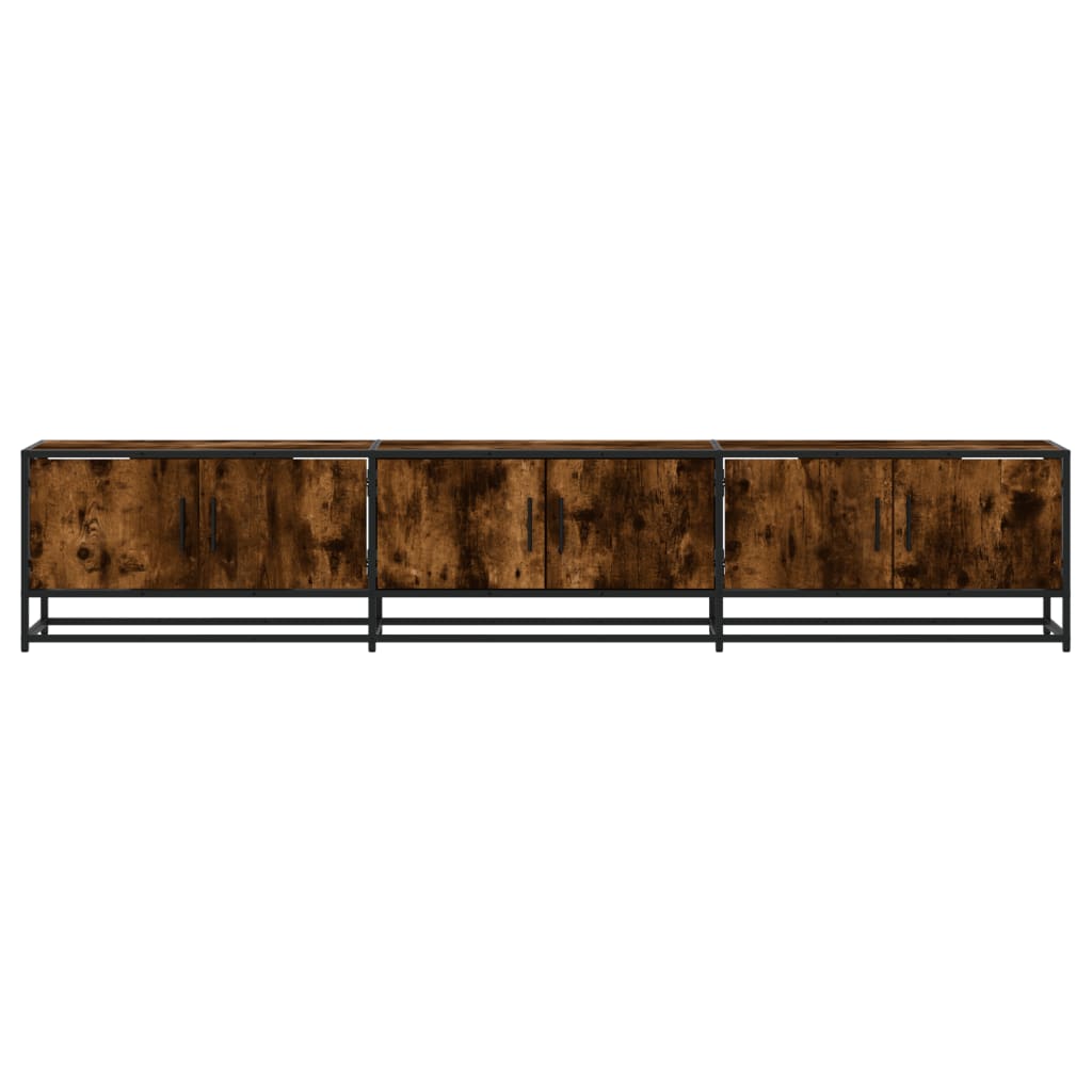 vidaXL Dulap TV, stejar fumuriu, 210x35x41 cm, lemn prelucrat
