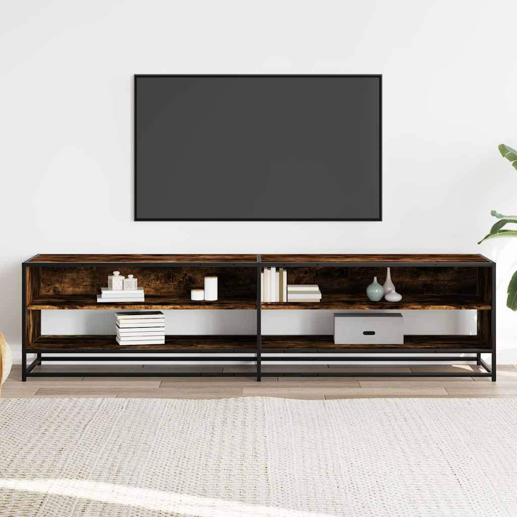 vidaXL Comodă TV, stejar fumuriu, 180,5x40x46 cm, lemn prelucrat