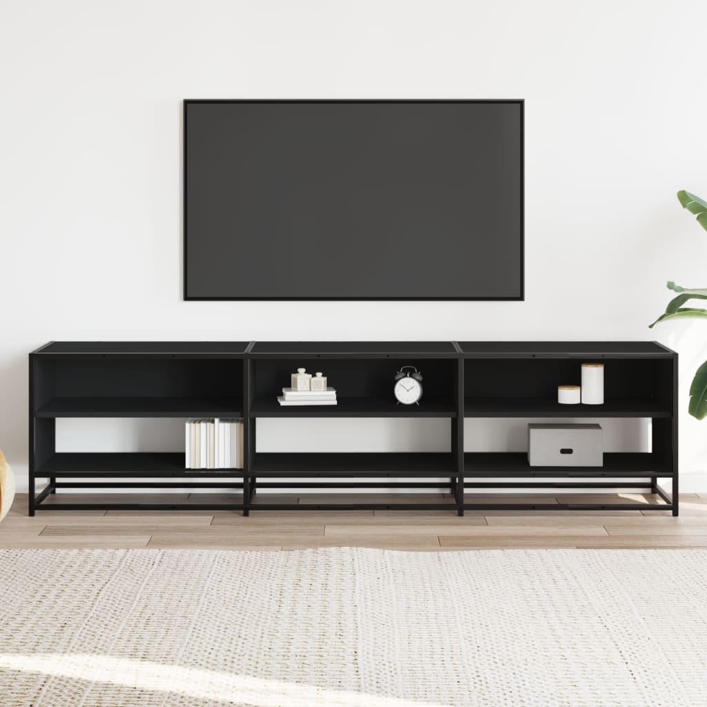 vidaXL Comodă TV, negru, 180x40x46 cm, lemn prelucrat