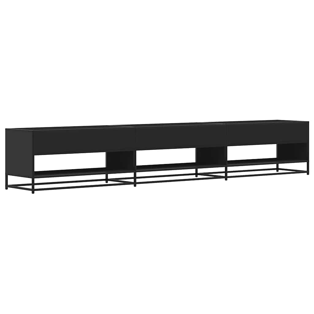 vidaXL Comodă TV, negru, 270x40x46 cm, lemn prelucrat