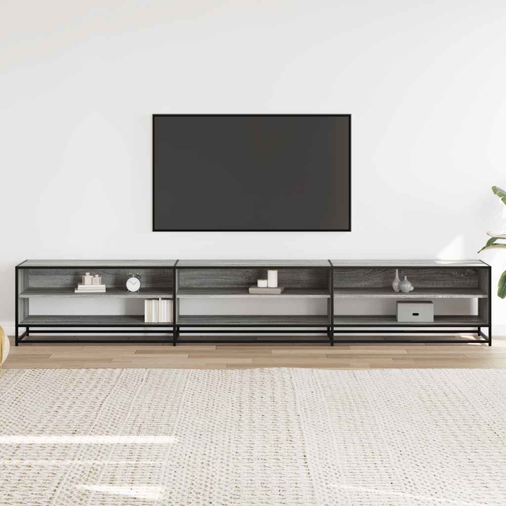 vidaXL Comodă TV, gri sonoma, 270x40x46 cm, lemn compozit vidaXL Comodă TV, gri sonoma, 270x40x46 cm, lemn compozit