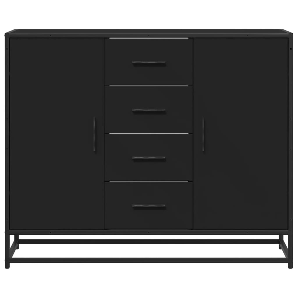 vidaXL Servantă, negru, 92x35x76 cm, lemn prelucrat vidaXL Servantă, negru, 92x35x76 cm, lemn prelucrat