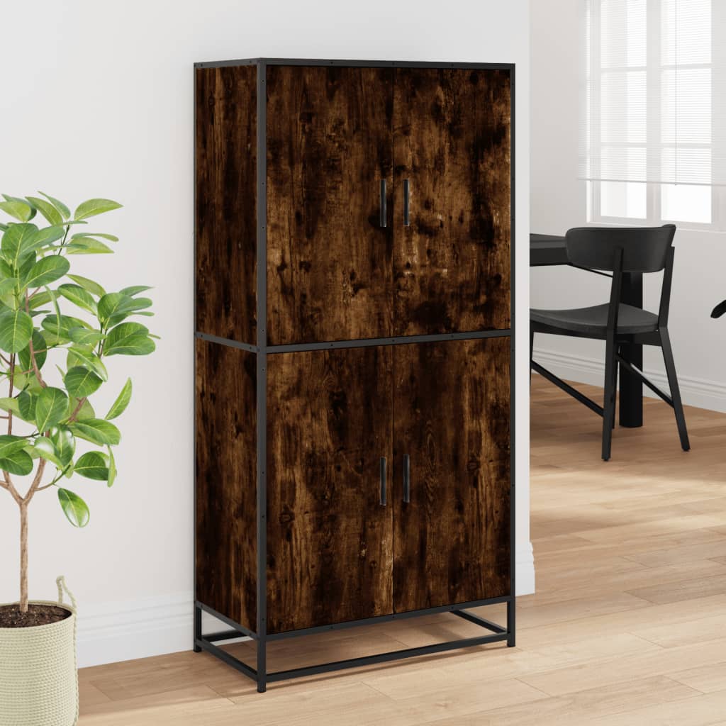 vidaXL Dulap nalt stejar fumuriu 68x35x139 cm lemn prelucrat