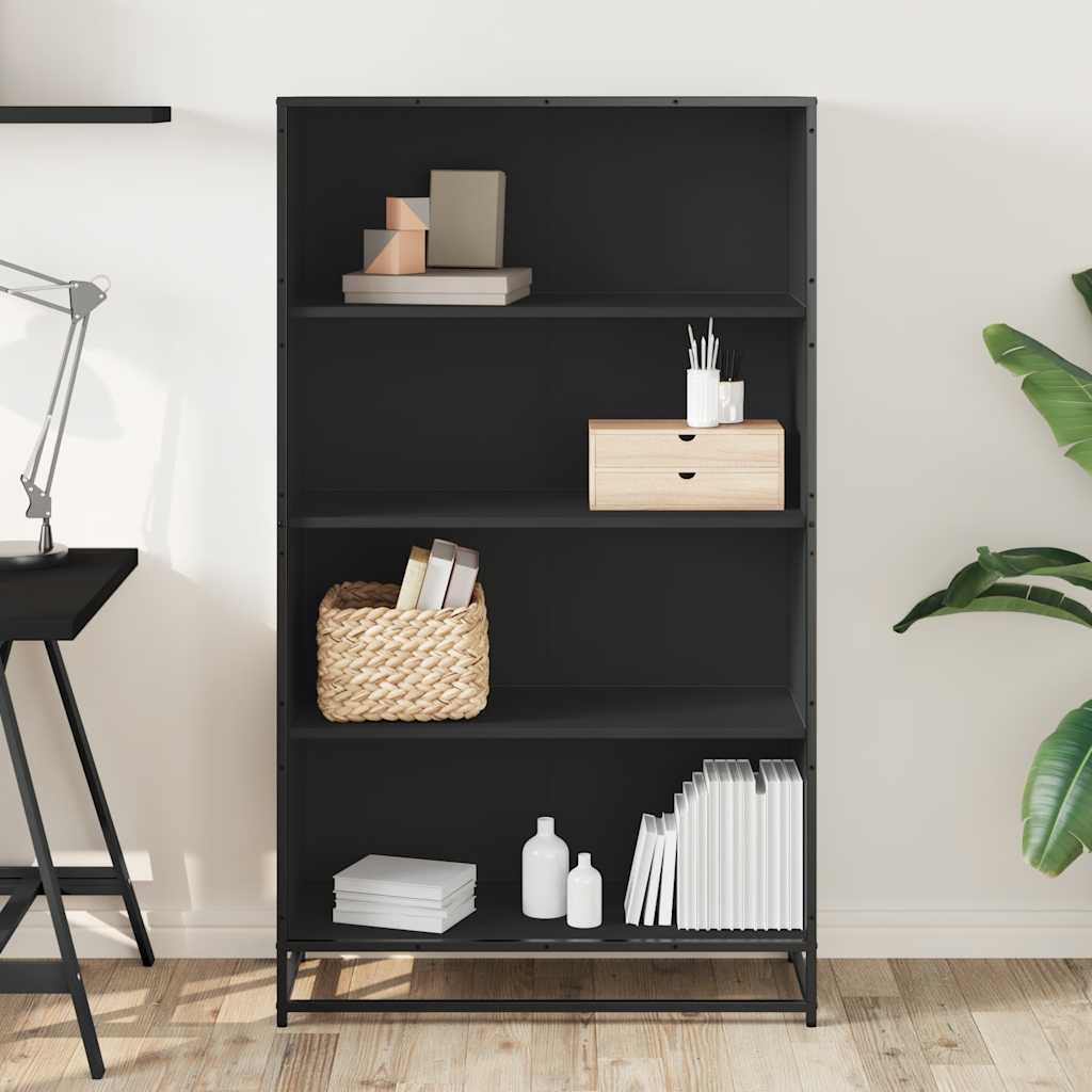 vidaXL Bibliotecă, negru, 80,5x35x139 cm, lemn prelucrat vidaXL Bibliotecă, negru, 80,5x35x139 cm, lemn prelucrat