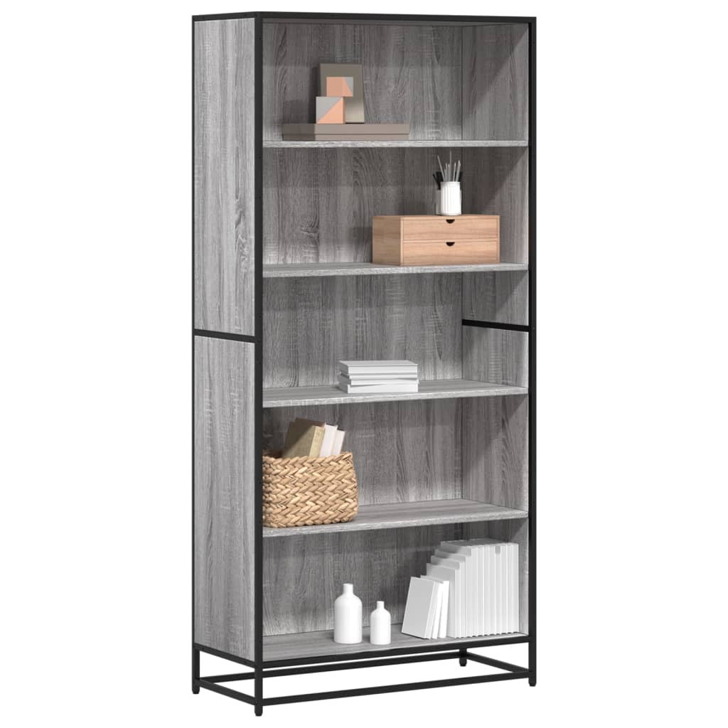 vidaXL Bibliotecă, gri sonoma, 80,5x35x170,5 cm, lemn prelucrat vidaXL Bibliotecă, gri sonoma, 80,5x35x170,5 cm, lemn prelucrat