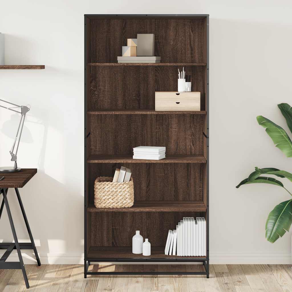 vidaXL Bibliotecă, stejar maro, 80,5x35x170,5 cm, lemn prelucrat vidaXL Bibliotecă, stejar maro, 80,5x35x170,5 cm, lemn prelucrat