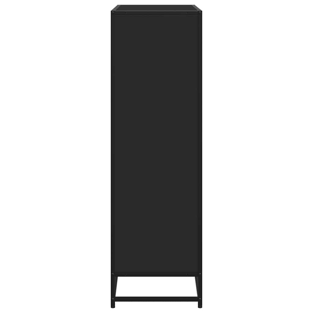 vidaXL Bibliotecă, negru, 97,5x33x107,5 cm, lemn prelucrat și metal vidaXL Bibliotecă, negru, 97,5x33x107,5 cm, lemn prelucrat și metal