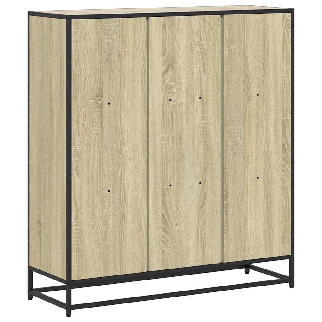 vidaXL Bibliotecă stejar sonoma 97,5x33x107,5 cm, lemn prelucrat/metal vidaXL Bibliotecă stejar sonoma 97,5x33x107,5 cm, lemn prelucrat/metal