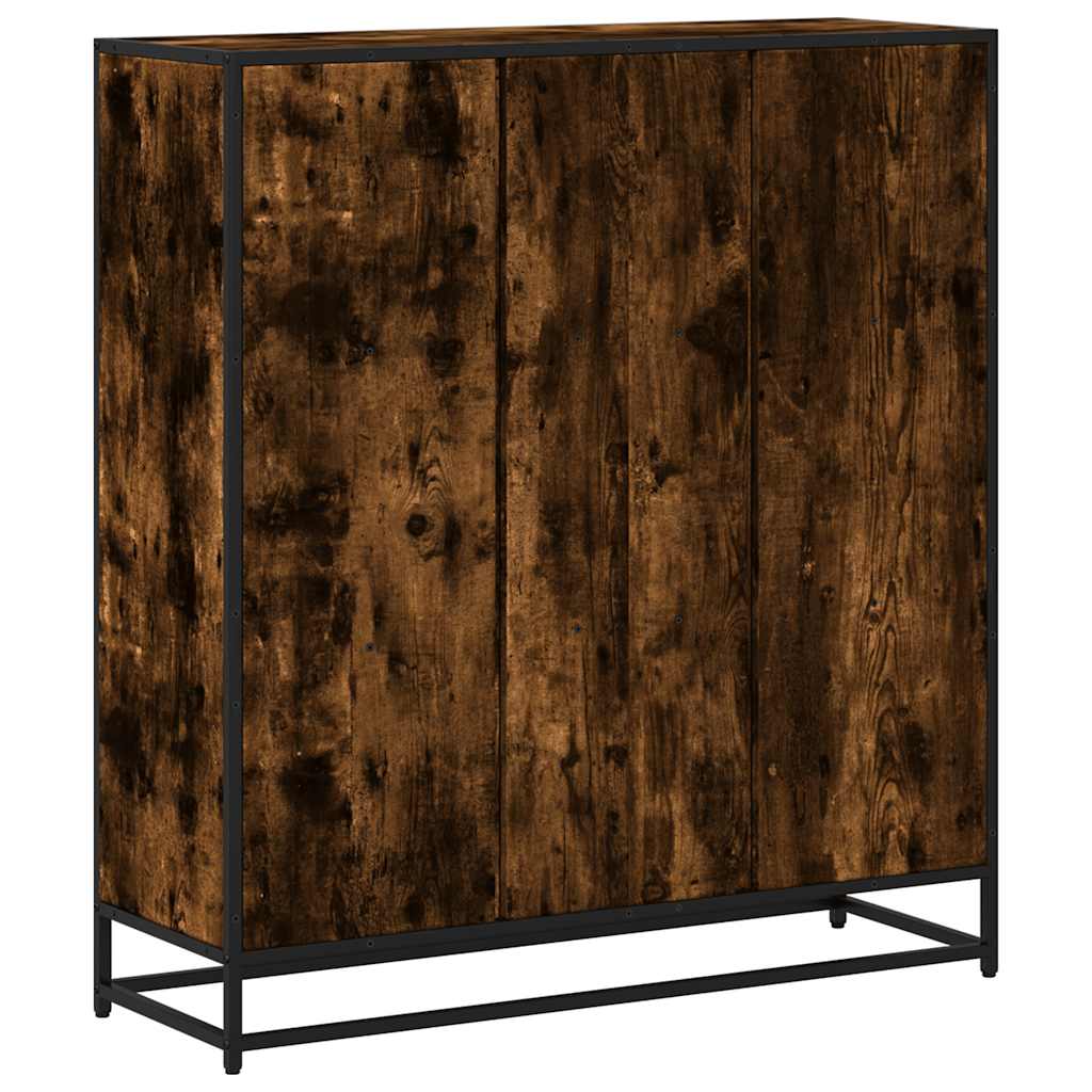 vidaXL Bibliotecă stejar fumuriu 97,5x33x107,5 cm lemn prelucrat/metal vidaXL Bibliotecă stejar fumuriu 97,5x33x107,5 cm lemn prelucrat/metal