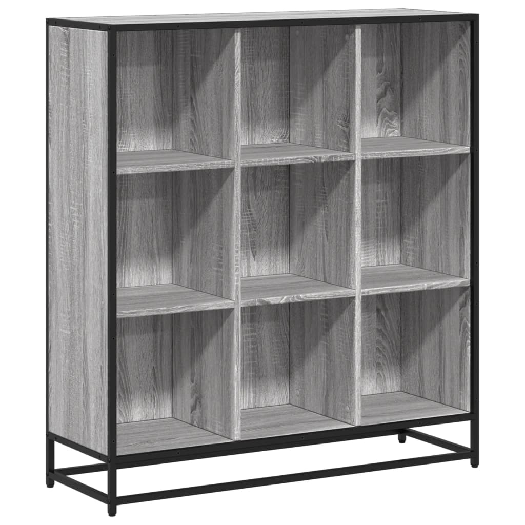vidaXL Bibliotecă, gri sonoma, 97,5x33x107,5 cm, lemn prelucrat/metal vidaXL Bibliotecă, gri sonoma, 97,5x33x107,5 cm, lemn prelucrat/metal