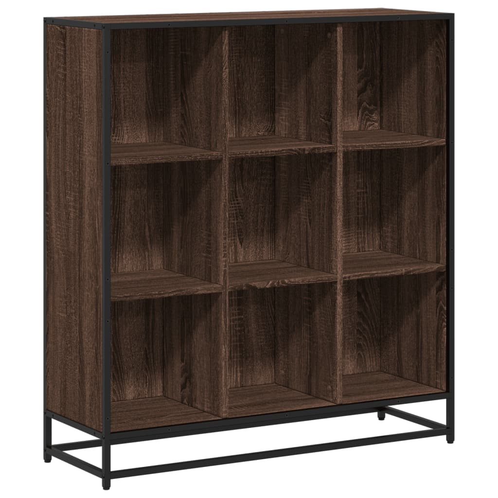 vidaXL Bibliotecă, stejar maro, 97,5x33x107,5 cm, lemn prelucrat/metal vidaXL Bibliotecă, stejar maro, 97,5x33x107,5 cm, lemn prelucrat/metal