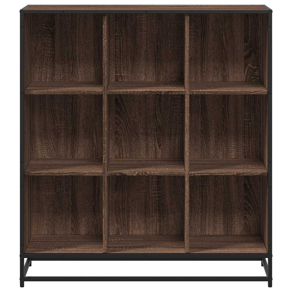 vidaXL Bibliotecă, stejar maro, 97,5x33x107,5 cm, lemn prelucrat/metal vidaXL Bibliotecă, stejar maro, 97,5x33x107,5 cm, lemn prelucrat/metal