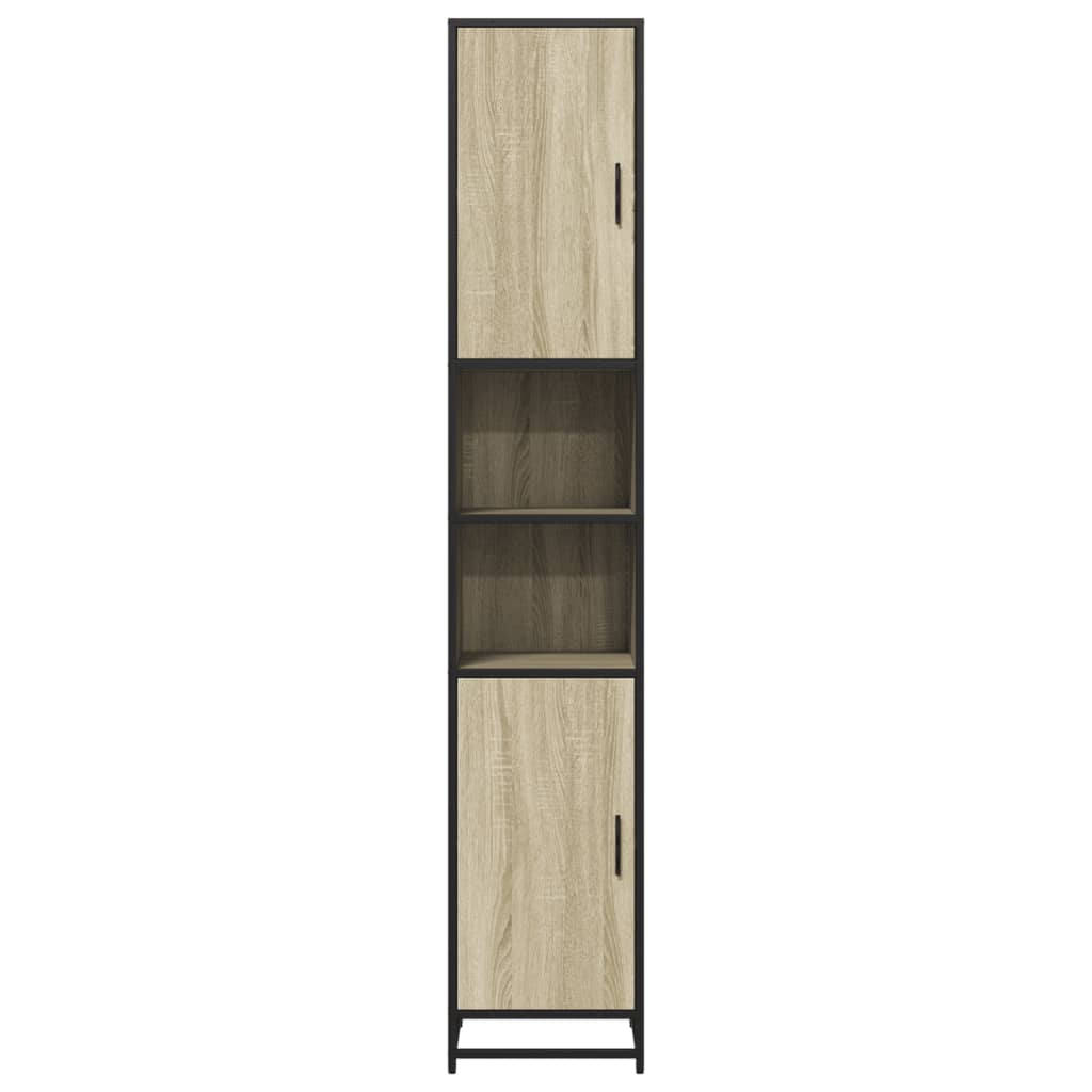 vidaXL Dulap baie stejar sonoma 35x37,5x188,5 cm lemn prelucrat/metal vidaXL Dulap baie stejar sonoma 35x37,5x188,5 cm lemn prelucrat/metal