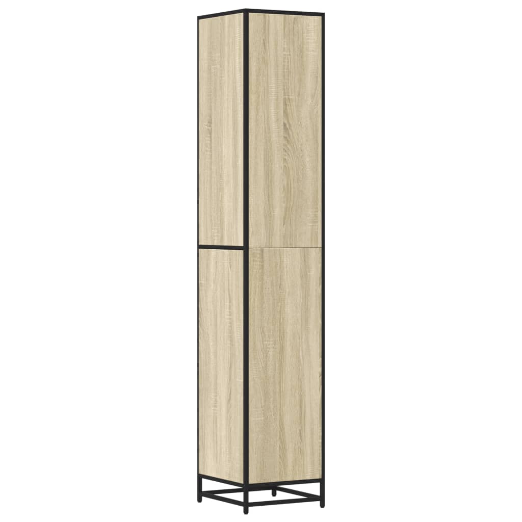 vidaXL Dulap baie stejar sonoma 35x37,5x188,5 cm lemn prelucrat/metal vidaXL Dulap baie stejar sonoma 35x37,5x188,5 cm lemn prelucrat/metal
