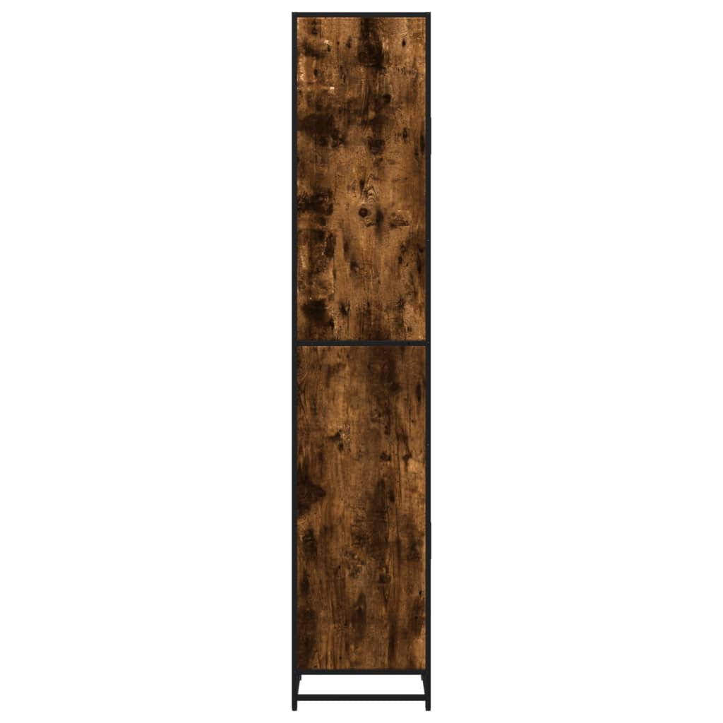 vidaXL Dulap baie stejar fumuriu 35x37,5x188,5 cm lemn prelucrat/metal