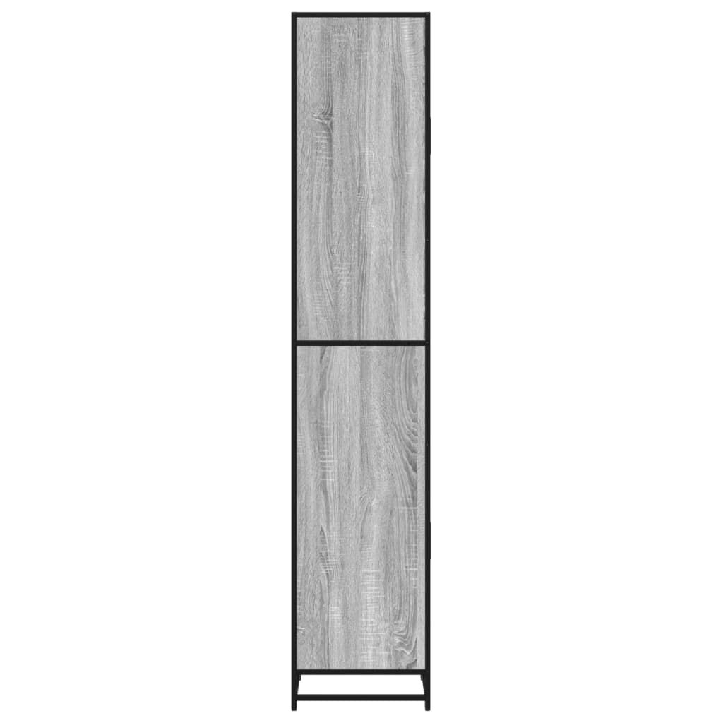 vidaXL Dulap baie, gri sonoma, 35x37,5x188,5 cm, lemn prelucrat/metal
