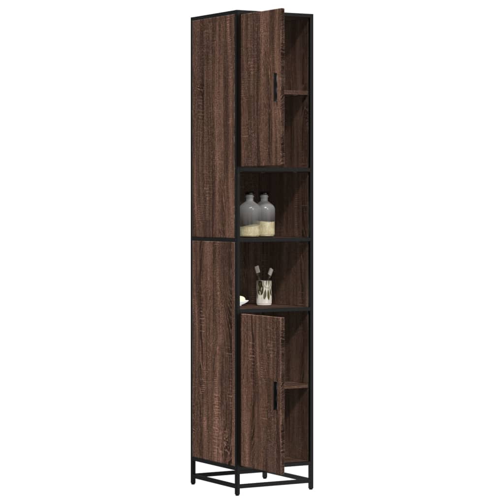 vidaXL Dulap baie, stejar maro, 35x37,5x188,5 cm, lemn prelucrat/metal vidaXL Dulap baie, stejar maro, 35x37,5x188,5 cm, lemn prelucrat/metal