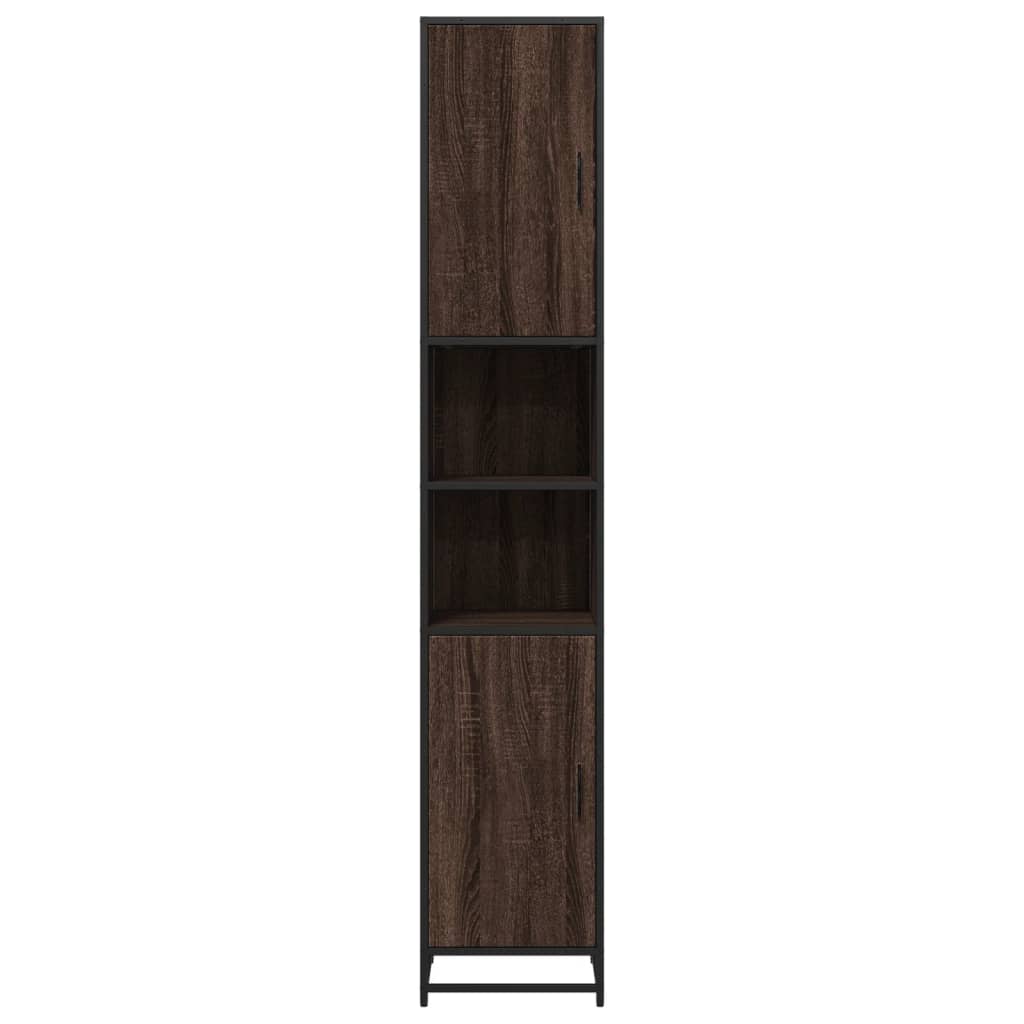 vidaXL Dulap baie, stejar maro, 35x37,5x188,5 cm, lemn prelucrat/metal vidaXL Dulap baie, stejar maro, 35x37,5x188,5 cm, lemn prelucrat/metal