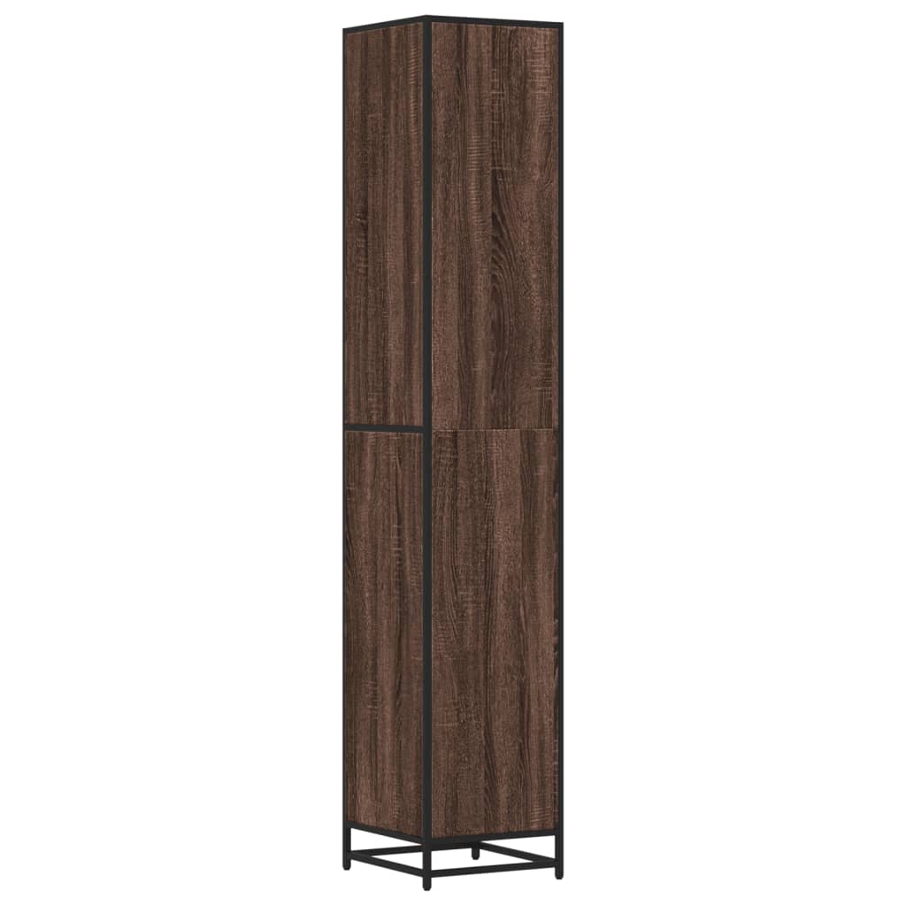 vidaXL Dulap baie, stejar maro, 35x37,5x188,5 cm, lemn prelucrat/metal vidaXL Dulap baie, stejar maro, 35x37,5x188,5 cm, lemn prelucrat/metal