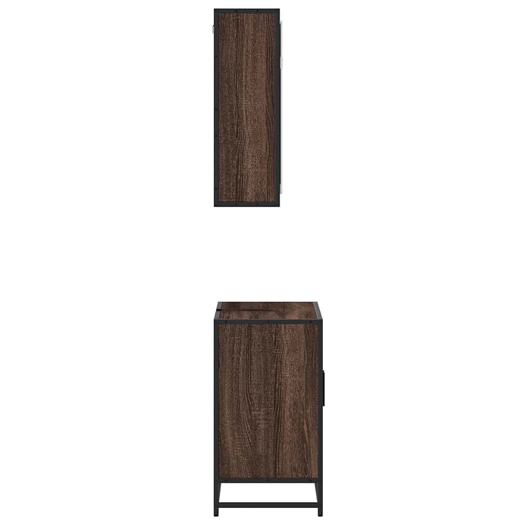 vidaXL Set mobilier de baie, 2 piese, stejar maro, lemn prelucrat vidaXL Set mobilier de baie, 2 piese, stejar maro, lemn prelucrat