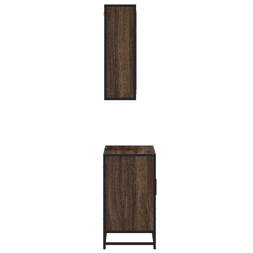 vidaXL Set mobilier de baie, 2 piese, stejar maro, lemn prelucrat vidaXL Set mobilier de baie, 2 piese, stejar maro, lemn prelucrat
