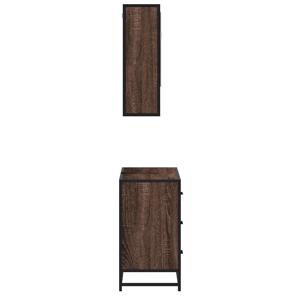 vidaXL Set mobilier de baie, 2 piese, stejar maro, lemn prelucrat vidaXL Set mobilier de baie, 2 piese, stejar maro, lemn prelucrat