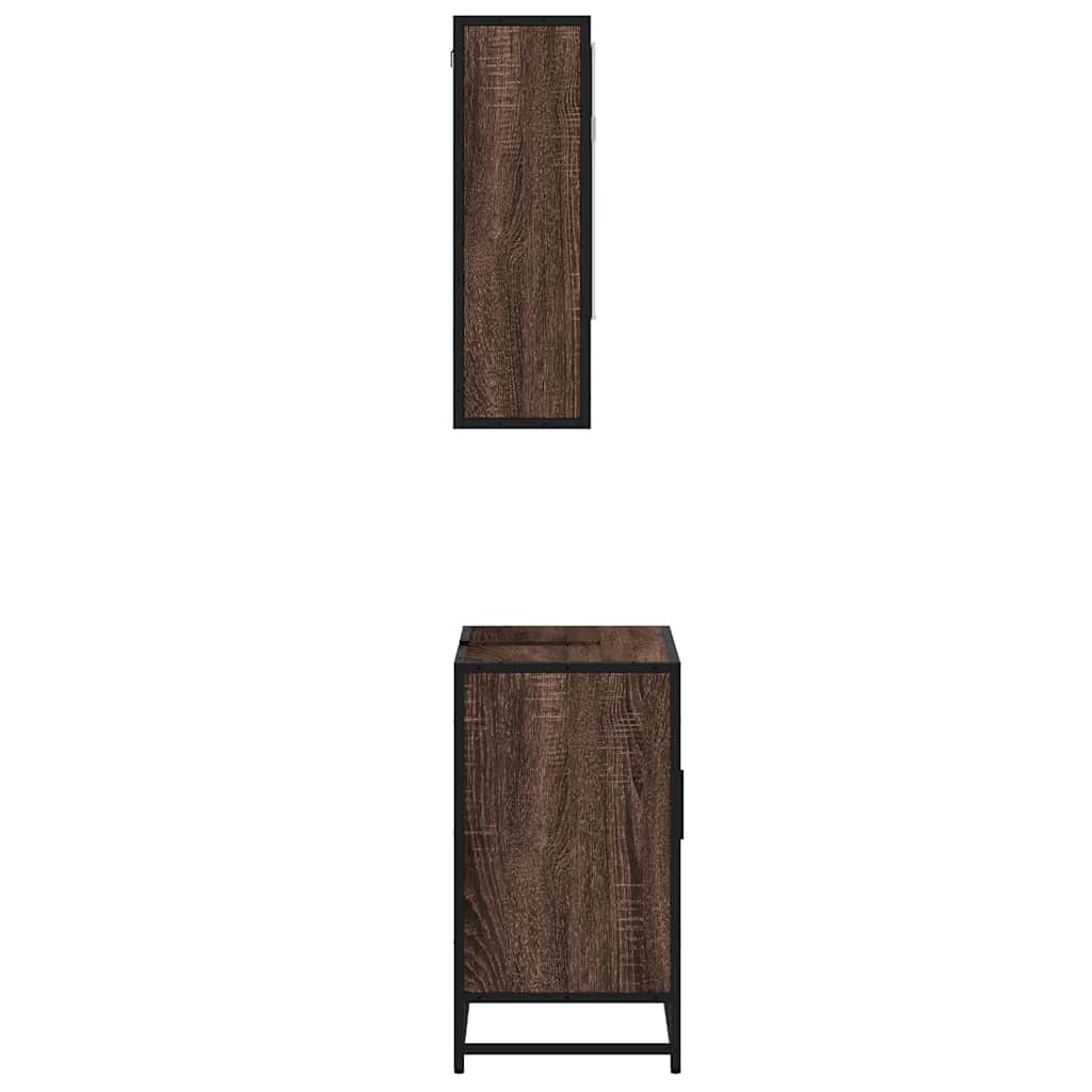 vidaXL Set mobilier de baie, 2 piese, stejar maro, lemn prelucrat vidaXL Set mobilier de baie, 2 piese, stejar maro, lemn prelucrat