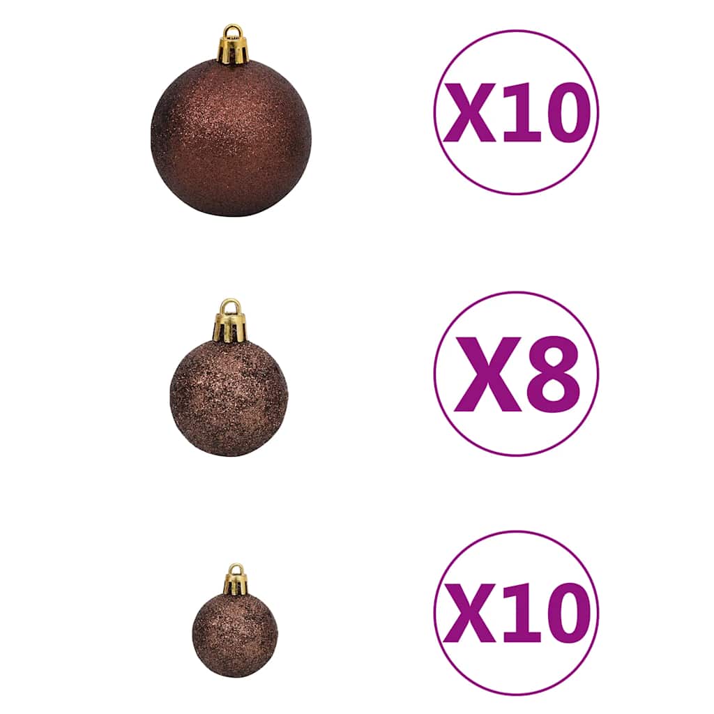 vidaXL Set globuri Crăciun cu vârf & 300 LED-uri 120 piese auriu&bronz