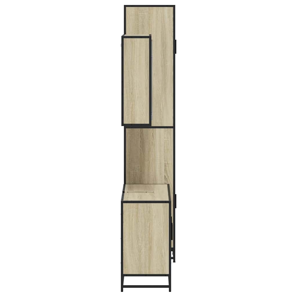 vidaXL Set mobilier de baie, 3 piese, stejar sonoma, lemn prelucrat vidaXL Set mobilier de baie, 3 piese, stejar sonoma, lemn prelucrat