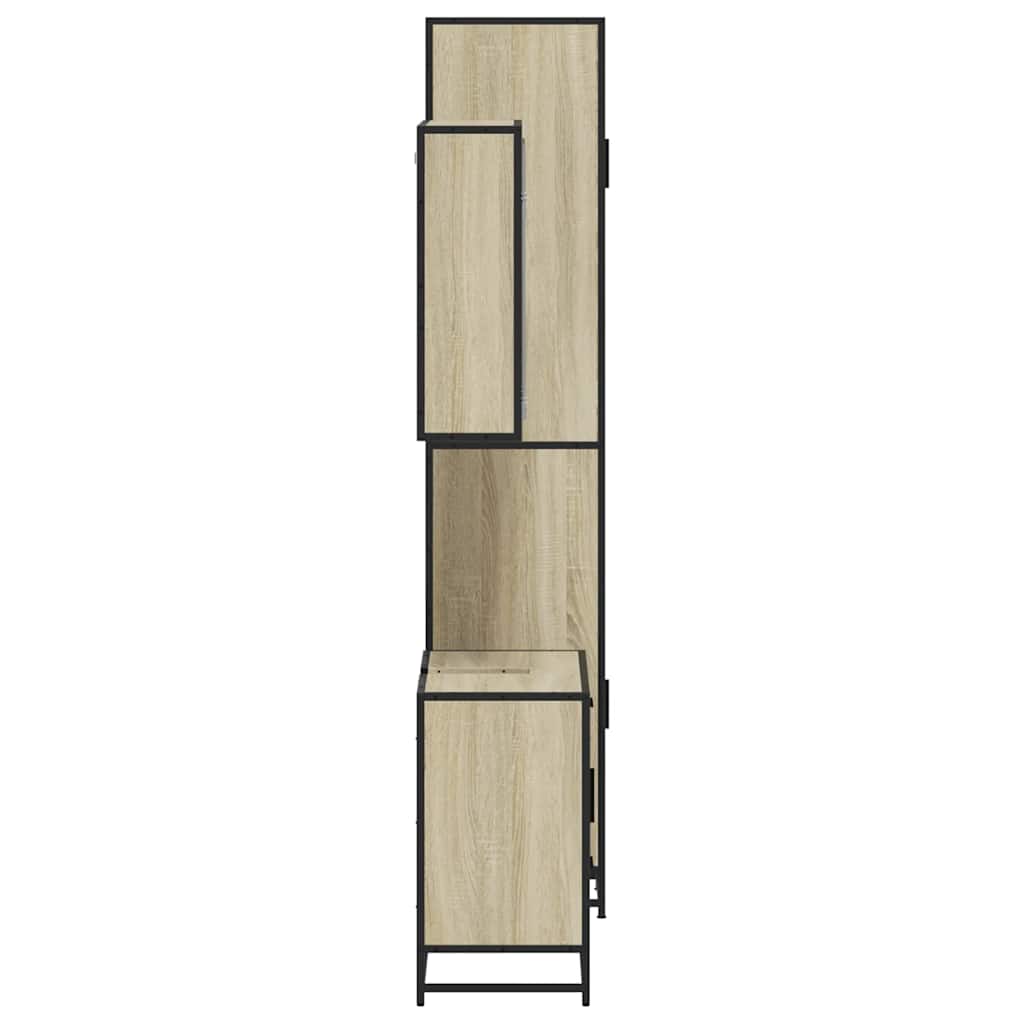 vidaXL Set mobilier de baie, 3 piese, stejar sonoma, lemn prelucrat vidaXL Set mobilier de baie, 3 piese, stejar sonoma, lemn prelucrat