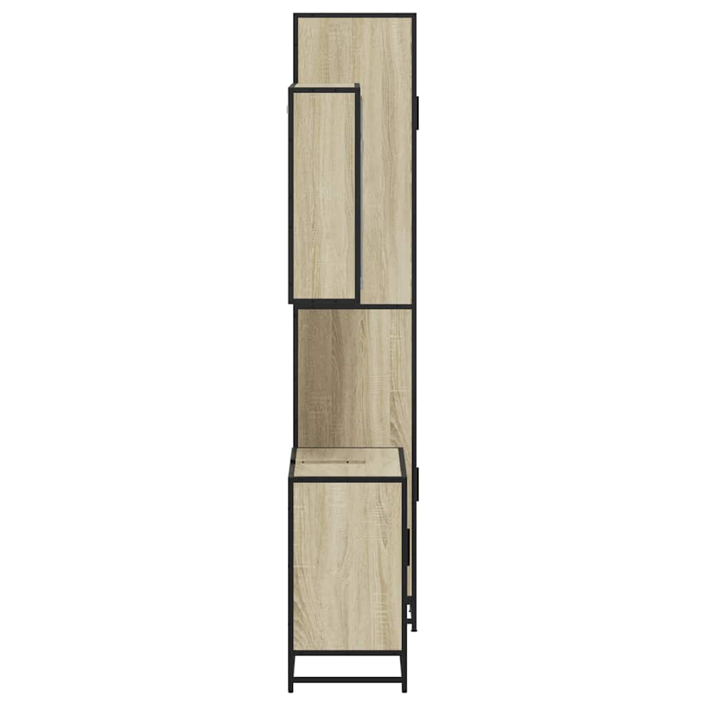 vidaXL Set mobilier de baie, 3 piese, stejar sonoma, lemn prelucrat vidaXL Set mobilier de baie, 3 piese, stejar sonoma, lemn prelucrat