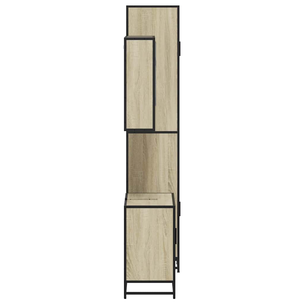 vidaXL Set mobilier de baie, 3 piese, stejar sonoma, lemn prelucrat vidaXL Set mobilier de baie, 3 piese, stejar sonoma, lemn prelucrat