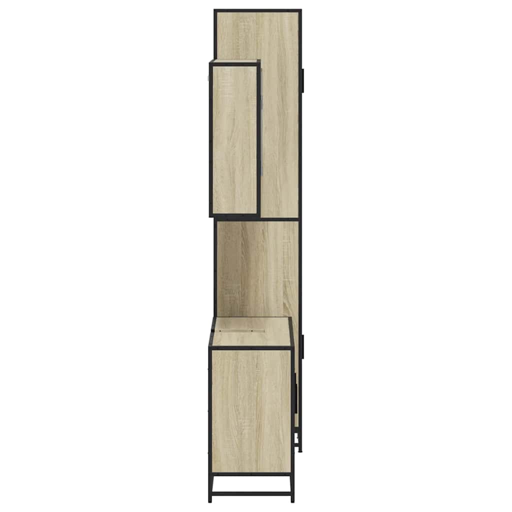 vidaXL Set mobilier de baie, 3 piese, stejar sonoma, lemn prelucrat vidaXL Set mobilier de baie, 3 piese, stejar sonoma, lemn prelucrat