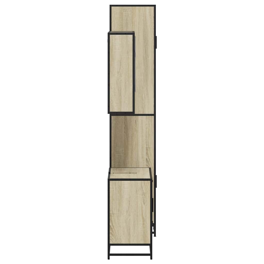vidaXL Set mobilier de baie, 3 piese, stejar sonoma, lemn prelucrat vidaXL Set mobilier de baie, 3 piese, stejar sonoma, lemn prelucrat