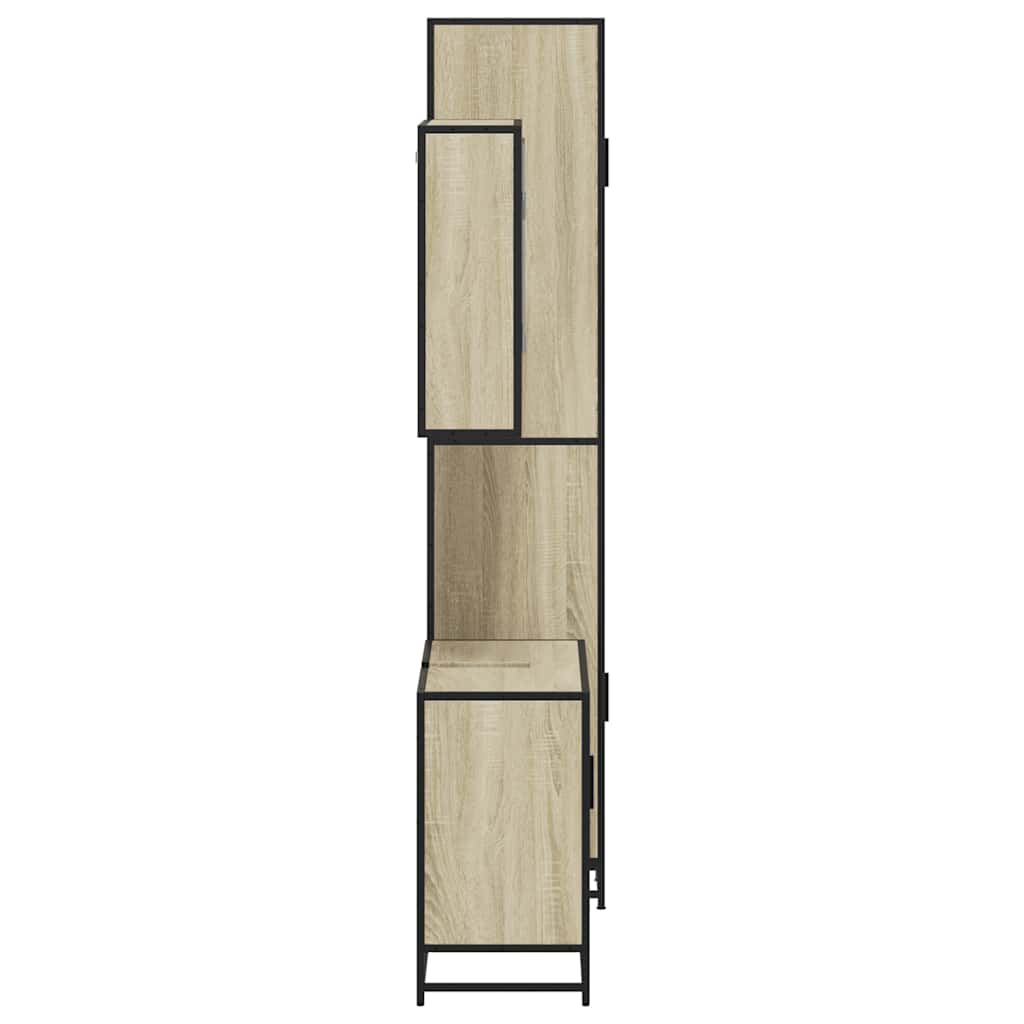 vidaXL Set mobilier de baie, 3 piese, stejar sonoma, lemn prelucrat vidaXL Set mobilier de baie, 3 piese, stejar sonoma, lemn prelucrat