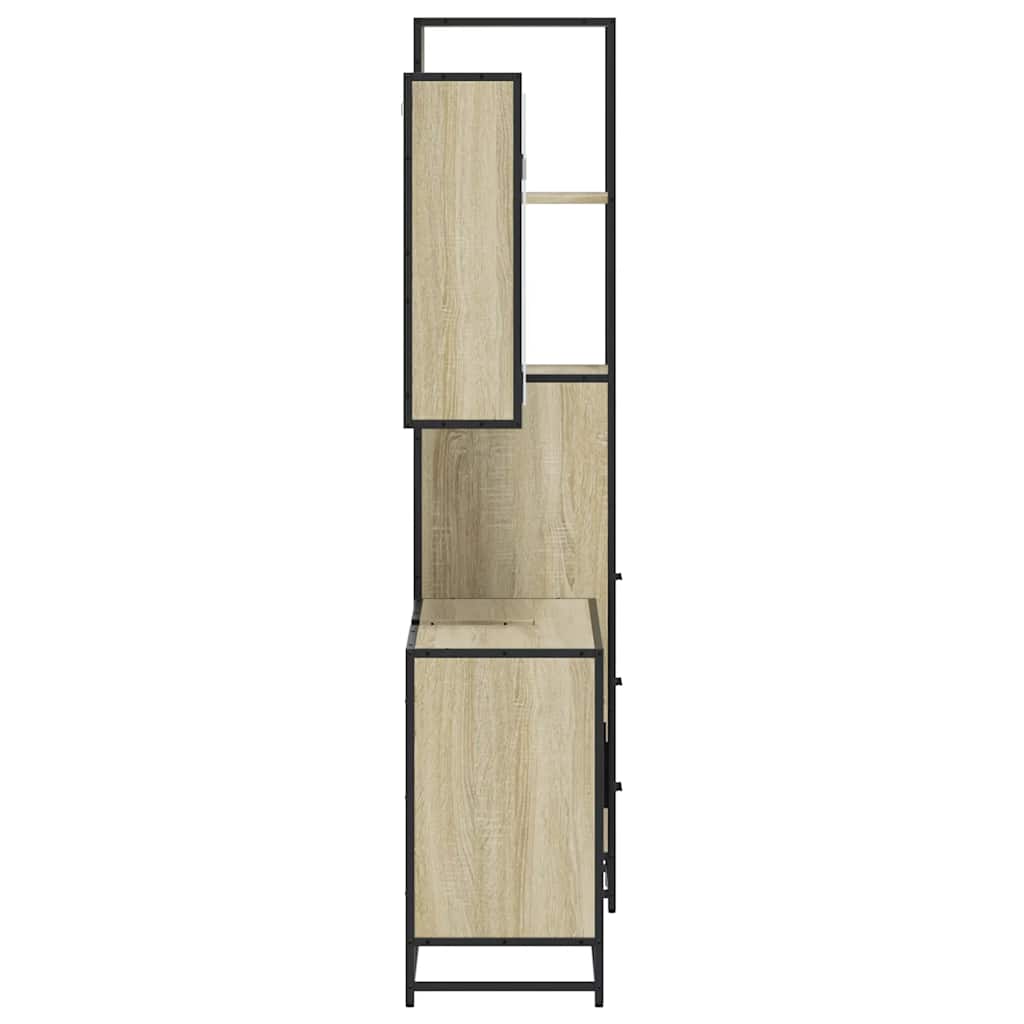 vidaXL Set mobilier de baie, 3 piese, stejar sonoma, lemn prelucrat vidaXL Set mobilier de baie, 3 piese, stejar sonoma, lemn prelucrat