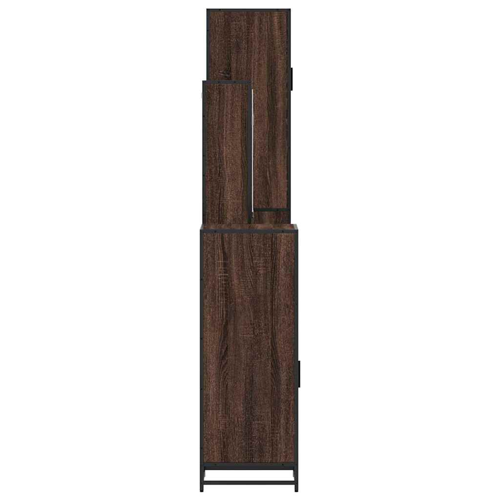 vidaXL Set de mobilier de baie din 4 piese din lemn de stejar maro vidaXL Set de mobilier de baie din 4 piese din lemn de stejar maro