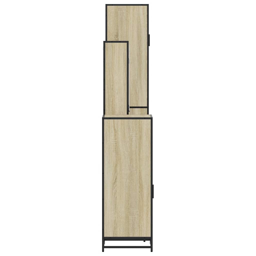 vidaXL Set de mobilier de baie din 4 piese din lemn de stejar Sonoma