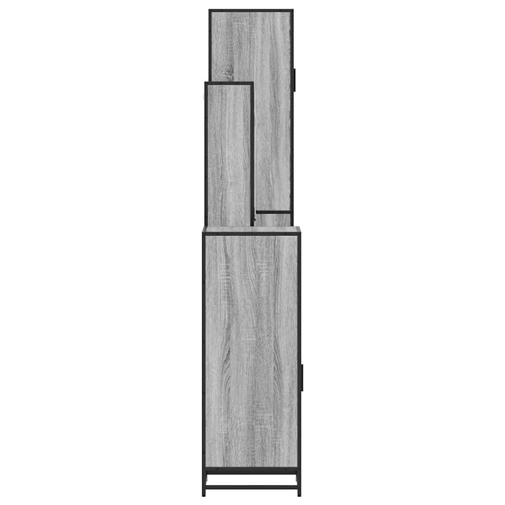 vidaXL Set de mobilier de baie 4 piese Lemn stratificat gri Sonoma vidaXL Set de mobilier de baie 4 piese Lemn stratificat gri Sonoma