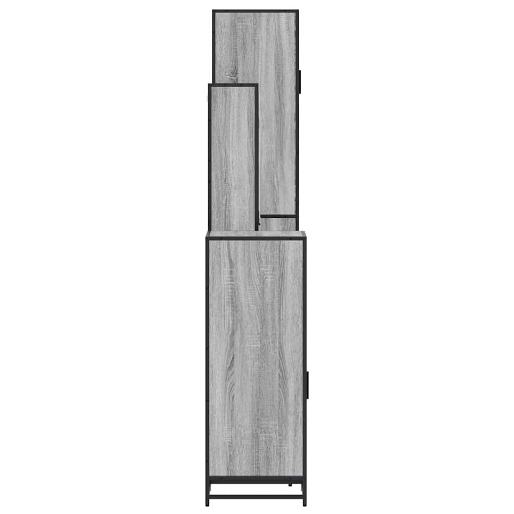 vidaXL Set de mobilier de baie 4 piese Lemn stratificat gri Sonoma vidaXL Set de mobilier de baie 4 piese Lemn stratificat gri Sonoma