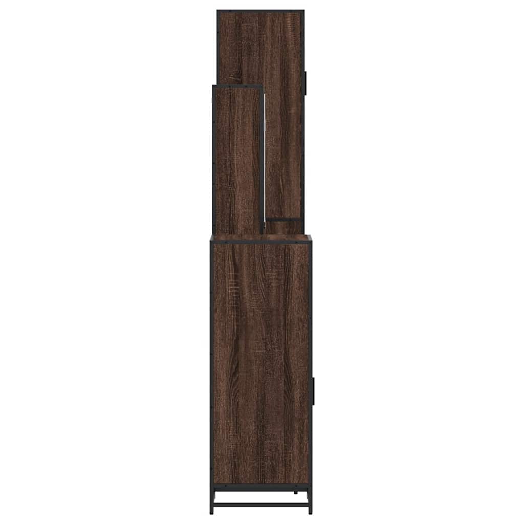 vidaXL Set de mobilier de baie din 4 piese din lemn de stejar maro vidaXL Set de mobilier de baie din 4 piese din lemn de stejar maro
