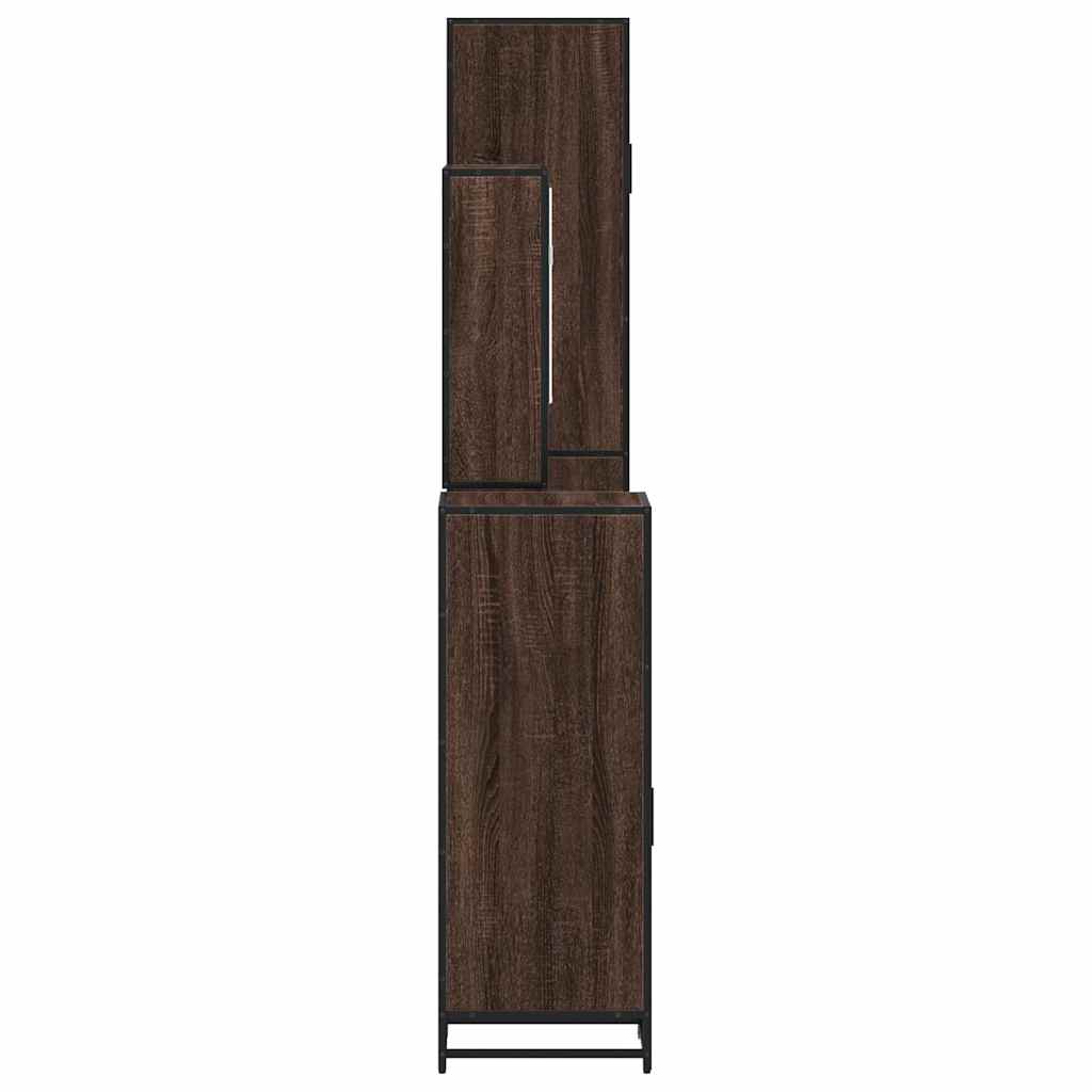 vidaXL Set de mobilier de baie din 4 piese din lemn de stejar maro vidaXL Set de mobilier de baie din 4 piese din lemn de stejar maro