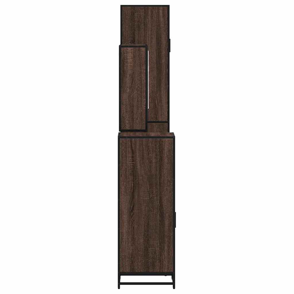 vidaXL Set de mobilier de baie din 4 piese din lemn de stejar maro vidaXL Set de mobilier de baie din 4 piese din lemn de stejar maro