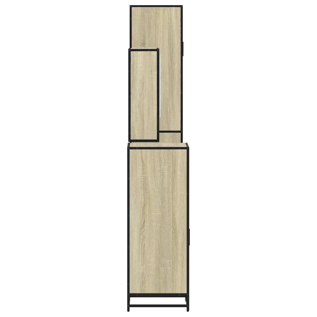 vidaXL Set de mobilier de baie din 4 piese din lemn de stejar Sonoma